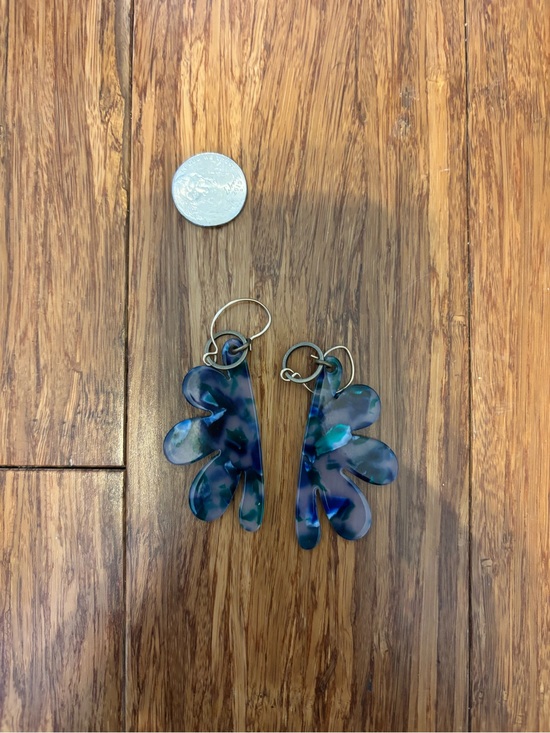 Noonday Collection Jewelry - Noonday Collection Gold-Accent Blue and Green Leaf Resin Dangles